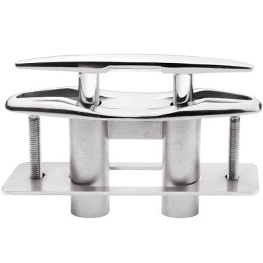 Imagem de SHENGHUISS Chuteira para convés para barco, aço inoxidável 316, retrátil para serviço pesado, suporte embutido com placa de suporte e porcas de trava, 12,7 cm, 1 pacote