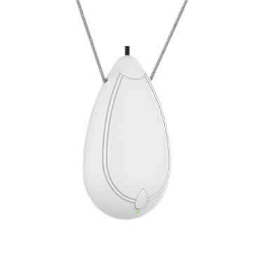 Imagem de AloveH Purificador de ar portátil, colar purificador de ar pessoal recarregável, mini ionizador de ar usável elimina pólen, fumaça, poeira, para uso ao ar livre, viagens (branco)