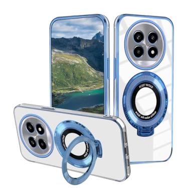 Imagem de Wousunly Capa compatível com Honor Magic 7 Pro com suporte magnético, capas de telefone Honor Magic 7 Pro, acessórios transparentes de silicone, capa protetora original de luxo à prova de choque