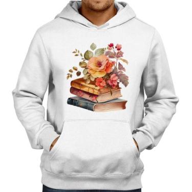 Imagem de Moletom Livros e flores - Foca na Moda, Branco, P
