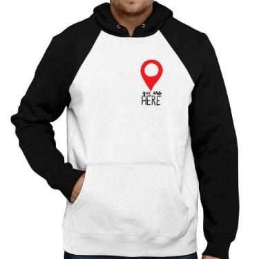 Imagem de Moletom You Are Here - Foca na Moda, Branco, Preto, P