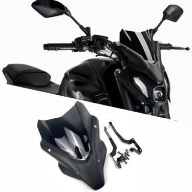 Imagem de QWDRHen Para Mt07 Mt-07 Fz07 Mt07 2024 2023 2022 2021 Acessórios Para-Brisas Kit Para-Brisas De Motocicleta Defletor Carenagem Defletor Carenagem Para-Brisas Tela
