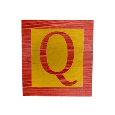 Imagem de Cubo Amarelo Letra Vermelho com Aplique Festa Chá de Bebê Decoração 8x