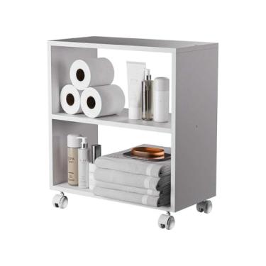 Imagem de Gabinete Organizador para Banheiro com Rodinhas 50cm Branco
