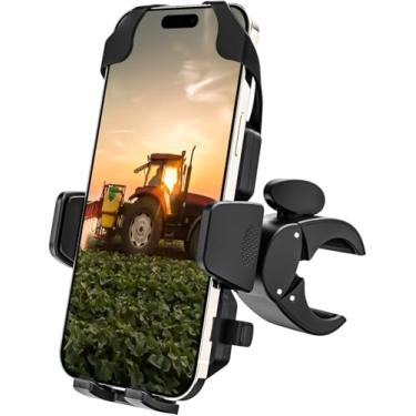 Imagem de Dosvsi Suporte de grampo de telefone para trator, [corda segura atualizada] Clipe de celular estável para empilhadeira/máquina agrícola, um suporte de pilar para iPhone 16 15 14, Galaxy S25 S24
