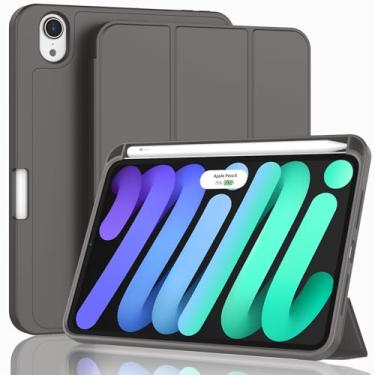 Imagem de ZryXal Para Ipad Mini 7 Case A17 Pro 2024/Ipad Mini 6 Case 2021 8,3 Polegadas Com Suporte Para Lápis, Ipad Mini 7ª/6ª Geração Case Com Parte Traseira De Tpu Macio E Suspensão/Ativação Automática, Ci