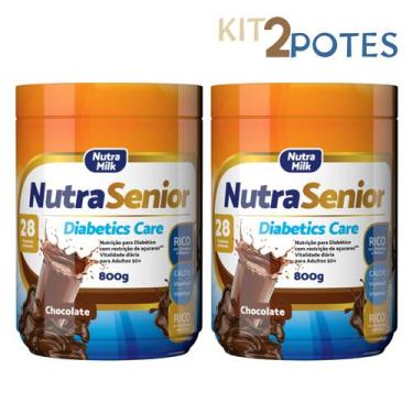 Imagem de 2 potes Nutra Senior 50+ Diabetics Care 800g cada - Zero Açúcar Rico e