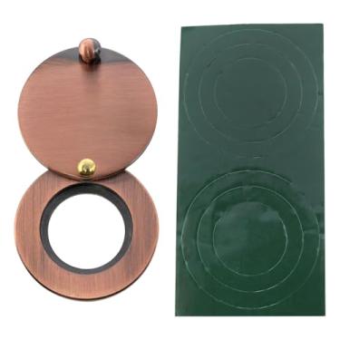 Imagem de AYLIFU Peep Hole Covers Peep Holes para visor de porta de porta Bronze vermelho (5,5 x 1,65 cm / 2,2 x 0,65 pol.) para protetor de olho mágico de segurança doméstica 1 conjunto (bronze vermelho)