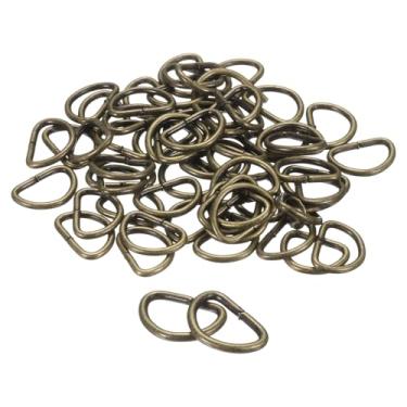 Imagem de HARFINGTON 50 peças anel D 3/20.3 cm (10 mm) metal galvanizado clipes de fivela em forma de D multiuso acessórios de costura para coleiras de cães, mochilas, correia de correia, bronze