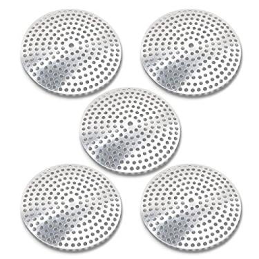 Imagem de VARNAHOME Protetor plano para banho de alumínio estilo clipe, para uso como apanhador de cabelo, 1 pacote, 5 PC, Silver
