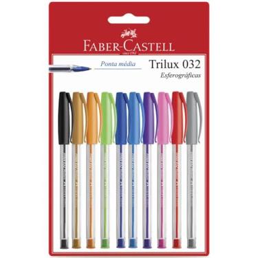 Imagem de Caneta Esferográfica Colorida, Faber-Castell, Trilux Colors, SM/032ESC10, 10 Cores