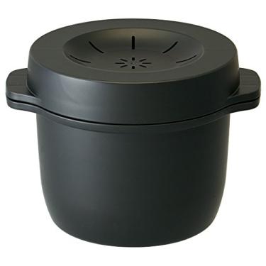 Imagem de Skater MWMR1-A Máquina de arroz a vapor para micro-ondas, preta, feita no Japão