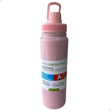 Imagem de Garrafa Inox Squeeze Com Alça 800ml Fitness Academia Esportes
