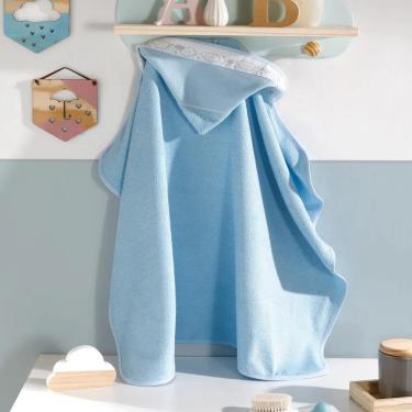 Imagem de Toalha De Banho Com Capuz Para Bordar Döhler Baby Kids Azul