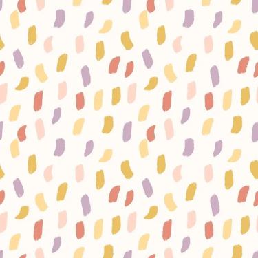 Imagem de Papel De Parede Revoada Mini Pinceladas Lilás, Vermelho E Mostarda 4405