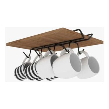 Imagem de Organizador Porta Xícara Caneca 8 Ganchos Em Aço Resistente - DICARLO,