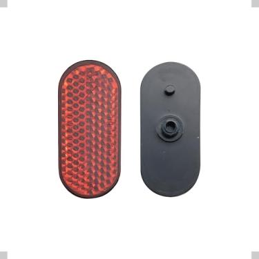 Imagem de BAR AUTOTECH Refletores de para-lama rosqueados, mini placas refletivas vermelhas de 35° com suporte auto-roscante M4 para bicicleta e bicicleta elétrica (mini - vermelho, oval, 1,97 × 0,87 × 0,87 ×