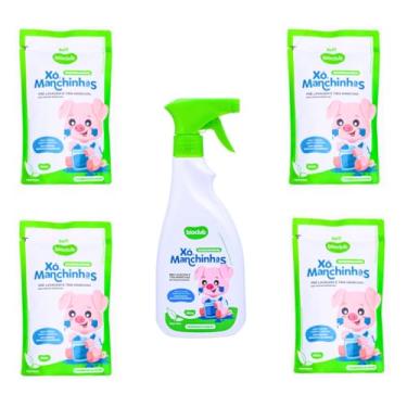 Imagem de Combo Tira Manchas Sem Cloro Xô Manchinhas Bioclub® Removedor de Manchas de Roupa de Bebê 500ml