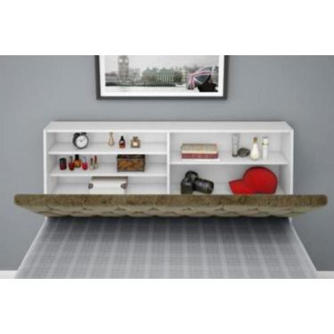 Imagem de Cabeceira Box Casal Queen Isis Branco com Capitonê Bege - CASA H