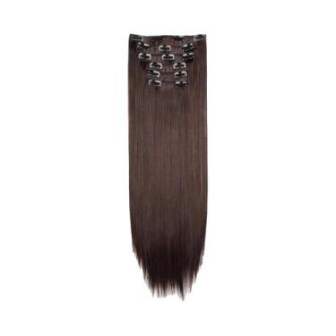 Imagem de Loira Preta 24 Polegadas Longas Extensões De Cabelo Sintético Reto 16 