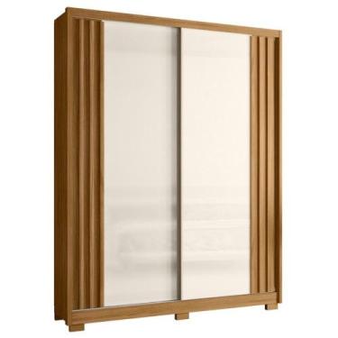 Imagem de Guarda Roupa 2 Portas Ripadas Espelhada Wow Freijó Off White - CASA H