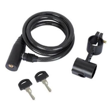 Imagem de Cadeado Bicicleta 6Mm 100Cm Aço Silicone Chave Bike Preto - Shop35
