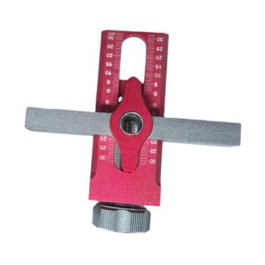 Imagem de Bothyi Ferramenta de posicionamento de porta de armário Gabarito de dobradiça de porta ajustável em liga de alumínio resistente e fácil instalação Gabarito, Vermelho