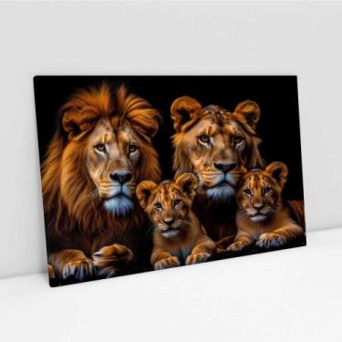Imagem de Quadro Decorativo Familia De Leao Com Dois Filhotes - MeMoldura, Chass