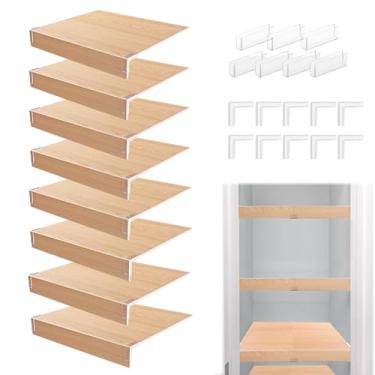 Imagem de CroBlissful 8 capas de prateleira de arame de PVC de 30,5 x 35,5 cm, ajustáveis para despensa, forros de prateleira removíveis, prateleiras de armário, decoração, não madeira, com 2 clipes de acrílico