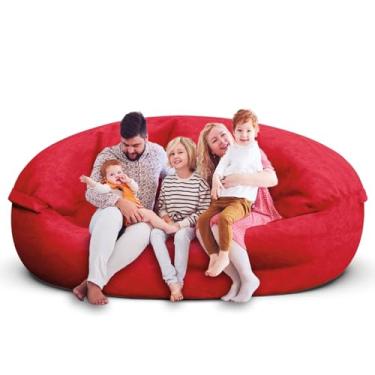 Imagem de Cadeira de pufe para adultos de 2,8 m, poltronas macias para quarto de adolescentes e meninas, bolsa de feijão redonda confortável e fofa para crianças removíveis, capa de sofá para cadeira de leitura