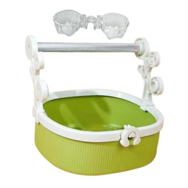 Imagem de Bothyi Suporte para pássaros, papagaios, playgrounds de exercícios, brinquedos portáteis de treinamento, papagaios, suportes para cocô, suporte para, Verde