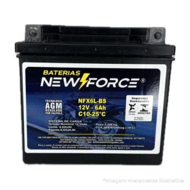 Imagem de Bateria Moto New Force NFX6L-BS 12v 6ah Crf230 Bros 125 150 Titan 150 