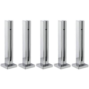 Imagem de Kit 5 Torre Guarda Corpo Pinça Para Vidro 30cm Inox FS