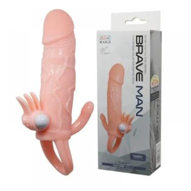 Imagem de Capa Peniana Com Extensor De 4Cm E Anel Para Escroto Com Estimulador E Capsula Vibratória Brinquedo Íntimo CA040