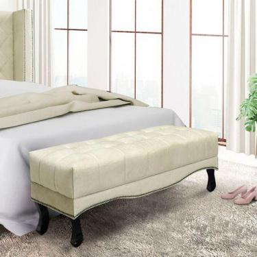 Imagem de Recamier Puff Villach Para Quarto Cama King 1.95 Veludo Bz Home Decor,