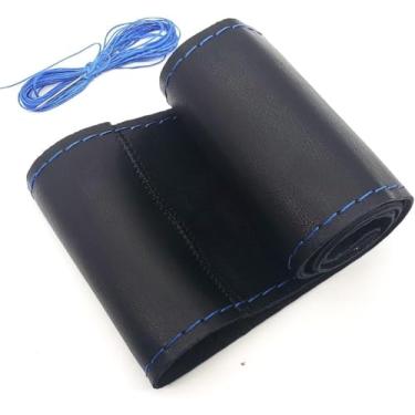 Imagem de AUTOXBERT Capa de volante de 38 cm/15 polegadas de costura manual respirável capa de volante de couro antiderrapante para Nissan Qashqai Toyota Camry RAV4 VW Golf