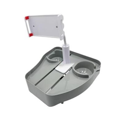 Imagem de Ioensy Bandeja de banheira, mesa ajustável, fácil instalação, à prova d'água, versátil, suporte para copos, suporte para telefone 3 em 1 para acessórios