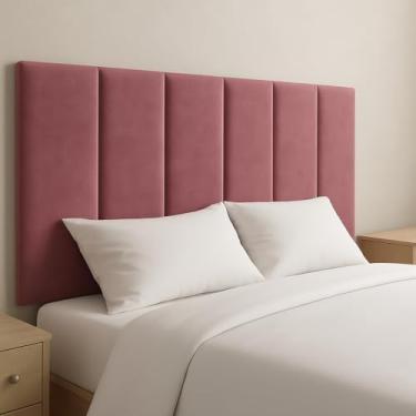 Imagem de Cabeceira Painel Estofado para Cama Queen 160x60 cm – Kit com Módulos em Veludo – Toque Macio - Areia Bege Cinza Marrom Rosa