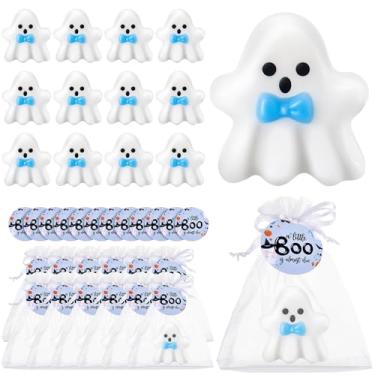 Imagem de Leelosp Conjunto de 12 peças A Little Boo is Almost Due Baby Shower Sabonete de Halloween para chá de bebê, decorações de chá de bebê, lembrancinha de sabão em forma de fantasma para Halloween Boo