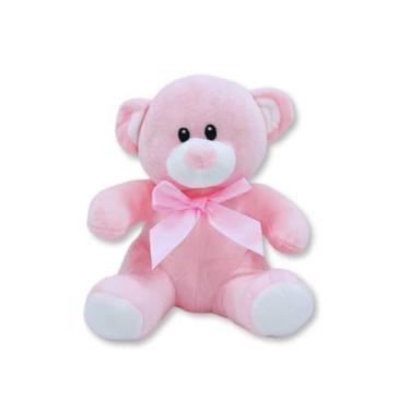 Imagem de Urso de Pelúcia Plush Lacinho 20cm Fizzy Toys FC2716 Rosa