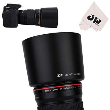 Imagem de JJC Protetor de para-sol de lente reversível dedicado para Canon EF 135 mm F2L USM e Canon EF 180 mm F3.5L Macro USM lente substitui o para-sol Canon ET-78II ET78II