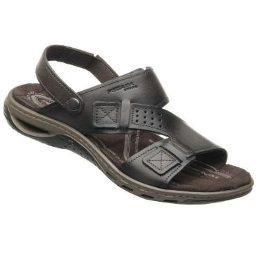 Imagem de Sandalia Masculina Pegada Elastico Calce Facil Couro 131662