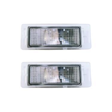 Imagem de 2 peças 13502178 carcaça de luz de placa de licença adequada para Cadillac CTS ELR XTS SRX para Chevy para Buick Encore Enclave Verano Lacrosse Envision Allure