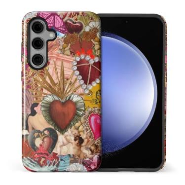 Imagem de ilikediy Capa para Samsung Galaxy S24 FE, HL2 Estética Colagem Europeia Híbrida Preppy 2 Camada Rígida Capa de Design Padrão de Silicone Capa Protetora