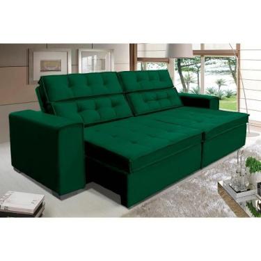 Imagem de Sofá Retrátil e Reclinável 2,10m Suede Vancouver Verde - Sofá Casa