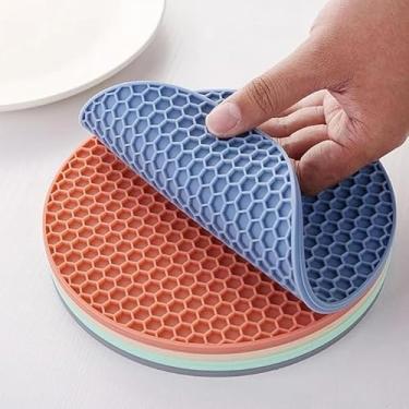 Imagem de Descanso de Panela Redondo em Silicone Antiderrapante – Kit com Alta Resistência ao Calor, Proteção para Fogão e Bancada, Ideal para Cozinha Moderna