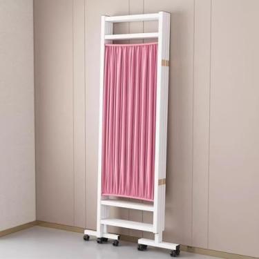 Imagem de Divisórias De Quarto, Painéis De Parede De Partição Temporária, Tela De Privacidade Médica, Separador De Quarto Portátil, 6 Pés De Altura, Com Rodas, Para Con, Pink, 5Panels