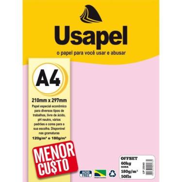 Imagem de Papel Sulfite A4 Colorido OFFSET 180G 60K Rosa 50FLS - Filiperson