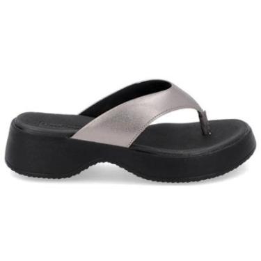 Imagem de Sandália Chinelo Fem Salto Plataforma Couro Usaflex AN060010 Cor:;Tamanho:34-Feminino