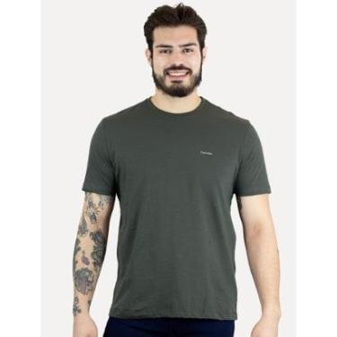 Imagem de Camiseta Calvin Klein Masculina Flame New Logo Chumbo Mescla-Masculino